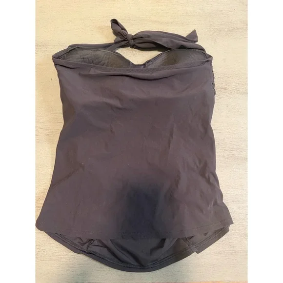 black halter LANDS END swimsuit top tankini size 10 - Picture 2 of 2